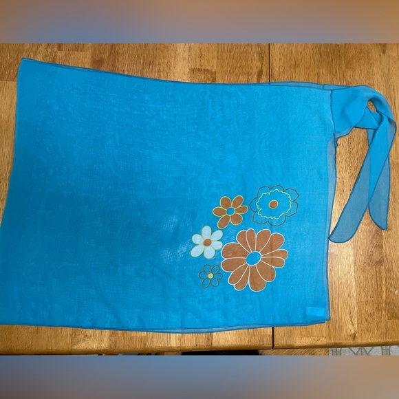 Other - Swimwear Blue Floral Sarong Skirt
